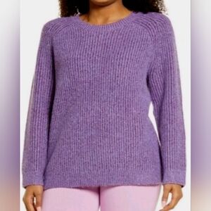 BP Purple Ribbed Crew Neck Sweater